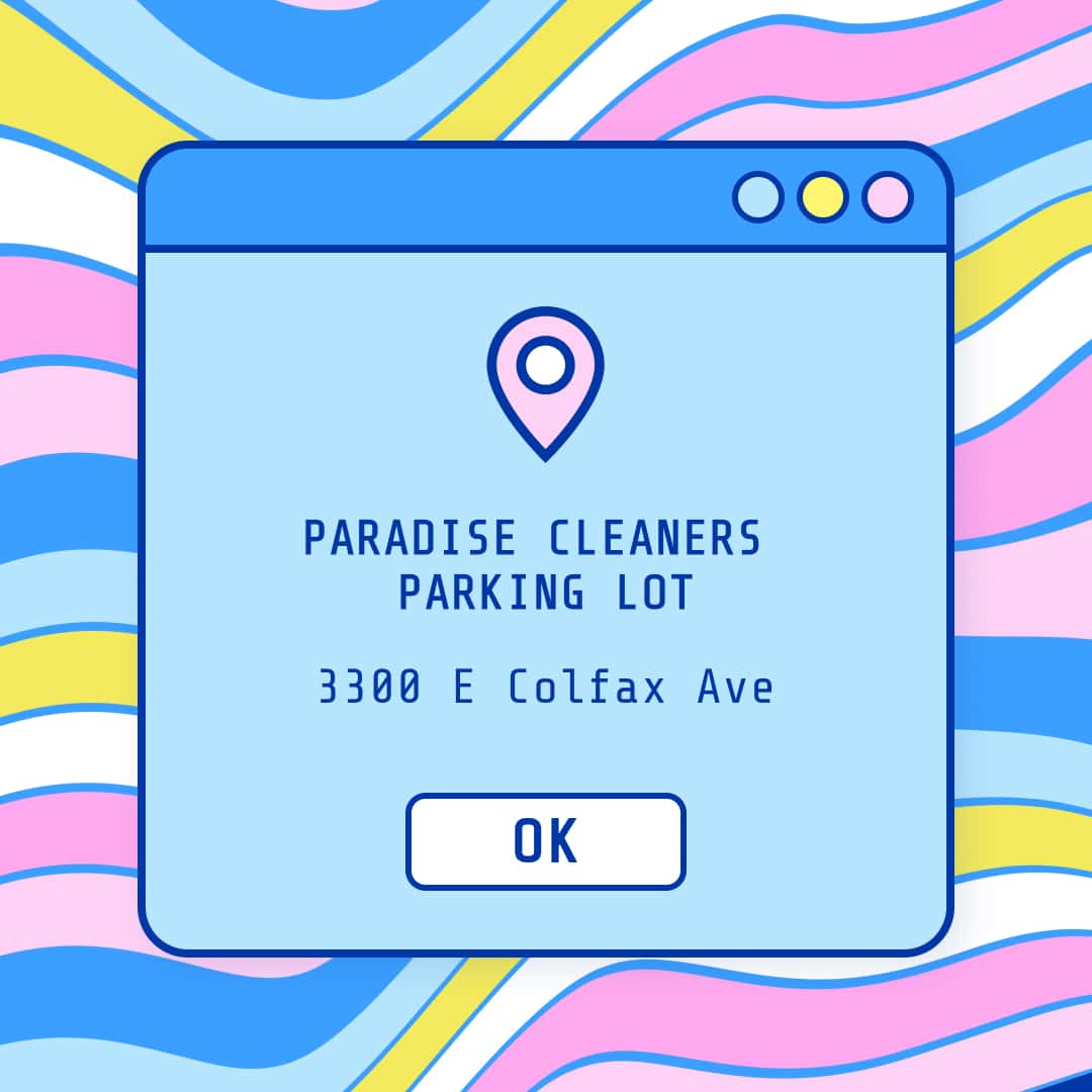 Paradise Cleaners parking lot 3300 E. Colfax Ave.